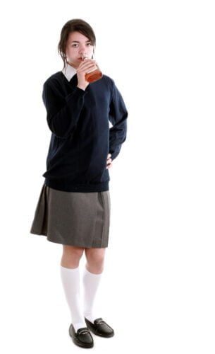 A teenage girl commits a crime by skipping school to drink alcohol