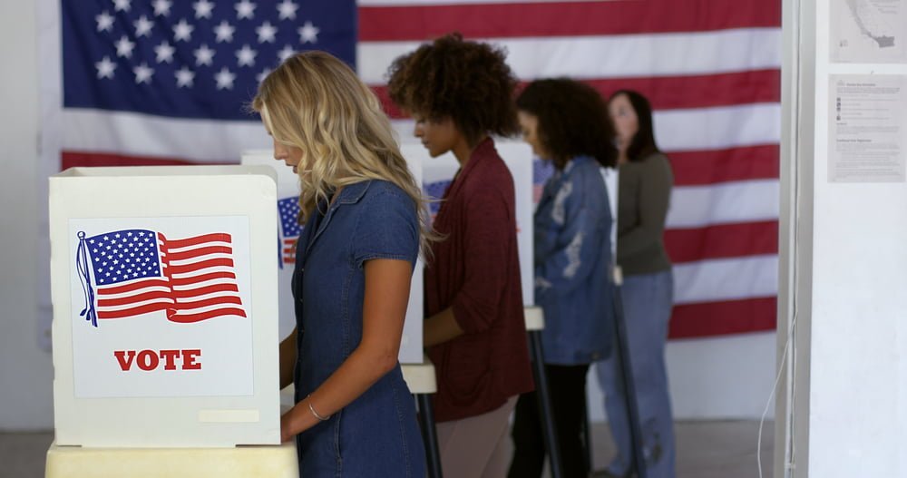 People voting used to illustrate the topic of voter fraud in California
